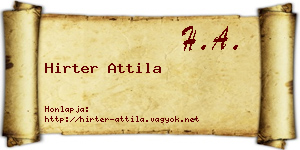 Hirter Attila névjegykártya